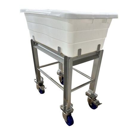 Stainless Steel Single Bin/Lug Cart W/ 1/2 In. SS Spacers & 4 In. Casters